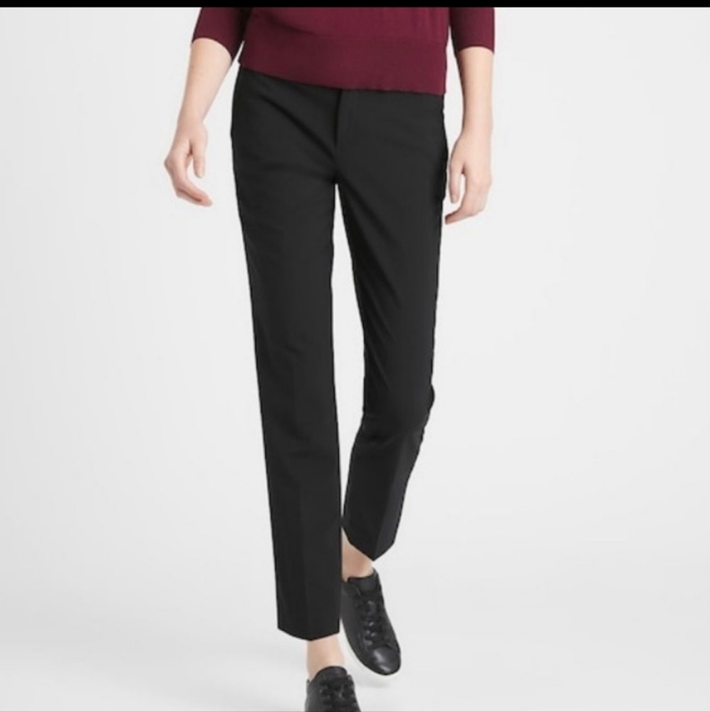 Banana Republic The Ryan Black Slim Ankle Trouser Pants Size 4 Work Office